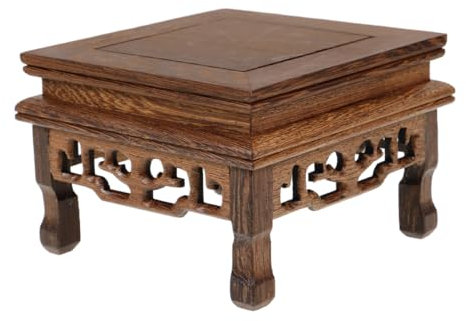 Alipis Wooden Display Stand Base: Oriental Furniture Plinth Stand - Square Pedestal Vase Plant Holder - Plinths for Flower Pots Bonsai Fish Tanks Teapots Home Office Decoration