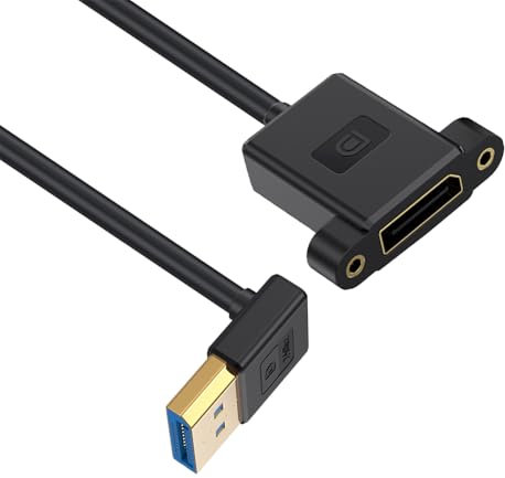 NFHK Cable Ultrafine Up Angled DisplayPort 1.4 DP Male to Female Extension Cable 8K 60hz 4K 144hz for Desktop Laptop Monitor Graphics Card 30cm