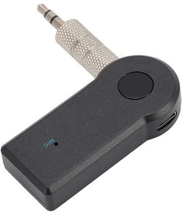Bluetooth Receiver for Car, Noise Cancelling 3.5mm Aux Bluetooth Car Adapter, Wireless Audio Receiver for Home Stereo, Portable 3.5mm Aux Car Adapter, Handsfree Calls (1pcs)