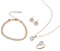 Auriselle Damen Schmuck Set Strassstein Ohrringe Halskette Armband Ring Klassisch 4 Stück Frauen Schmuck mit Cubic Zirkonia Hochzeit Geschenke für Ladies, Gold