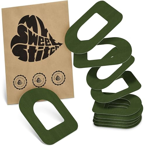 MySweetStitch 10 Ringpatches für Omnipod 5/DASH/EROS oval Olive | Stabilisiert ablösende Ränder, Mitte bleibt frei, wasserfest und flexibel, bis zu 3 Tage Halt