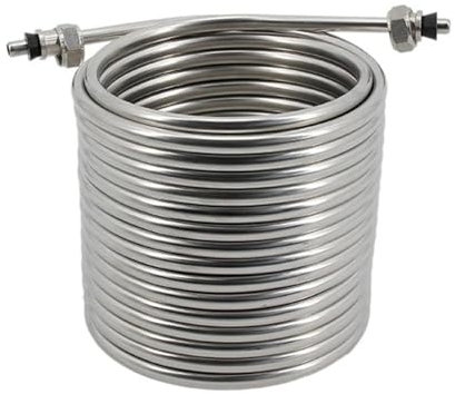 OUHFCASN Würzekühler Edelstahl Doppelspule - 50ft X 3/8 Zapfanlage DIY Homebrew Schnelle Reaktion, effizientes Heizen
