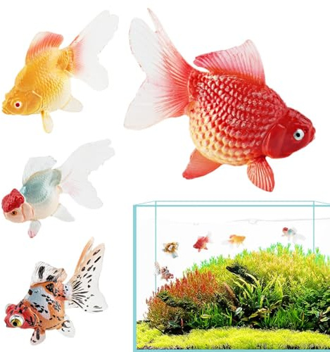 Ungtyb Fake Fish Toy, Realistic Swimming Fish for Aquarium Pond, Aquatic Pet Decoration, Kids, Teens, Family, Grandma, Boys and Girls, 5x2.8x3.8cm Multicolor