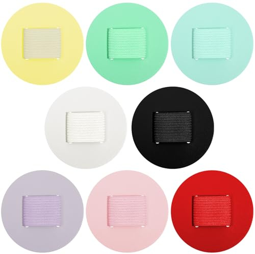 Larrel 8 Stück Stiftschlaufe Selbstklebend, 6 Farben Leder Stifthalter Runder Stiftschlaufenhalter Set Elastischer Stiftschlaufe mit Gummiband für Notizbuch Tagebuch Kalender Tablet Klemmbretter