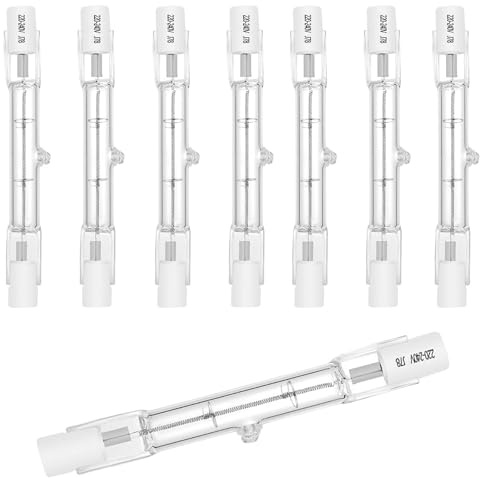 8 Stück R7S Halogen Bar 78mm 150w, R7S Halogen Lampe 230V 2700k warm weiß | Glühbirne R7S J78 Dimmer, Gebäude Fluten, Bodenleuchten, Arbeitslandschaftsbeleuchtung, Wohnzimmerbeleuchtung