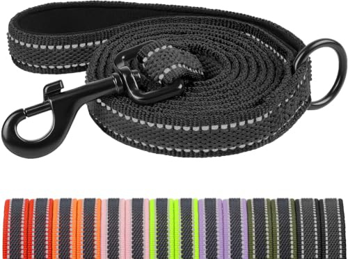 X XBEN Laisse pour Chien avec Poignée Confortable, 1M 1,2M 1,8M 2M 2,2M 3M Laisse Solide et Réfléchissante pour Petits, Moyens et Grands Chiens, Longe pour Chien de Contrôle et de Dressage, Noir