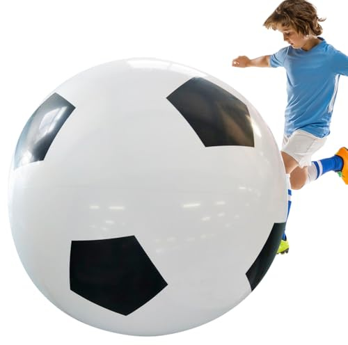 RNPKZ Fußball Ø 100 cm Groß, Riesen Aufblasbarer Wasserball, Aufblasbarer Riesen-Ball aus Robustem Gummi, Aufblasbar mit Handpumpe, Extra Großer StrandfußBall Pool Spielzeug für Indoor & Outdoor Party