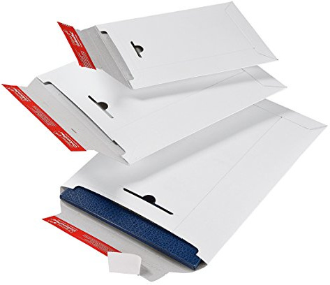 ColomPac CP012.04 ColomPac CP012.04 Versandtasche aus Vollpappe 245x345x30mm PK100 mit Selbstklebeverschluss, Knickschutz und umlaufenden Kantenschutz Variable Füllhöhe bis 30mm weiss