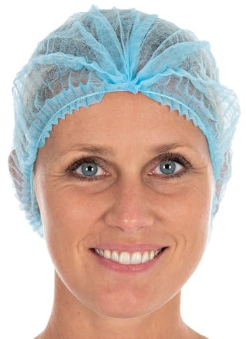 Franz Mensch Hygonorm Klipphauben Light, blau, ø 50 cm | PP, 1000 Stück, Einweghauben, OP Hauben Damen/Herren, Schwesternhauben 10 x 100 Stück, lebensmittelecht
