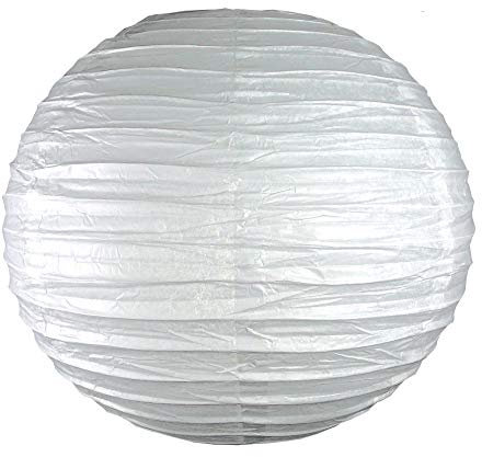 EinsSein 1x Linternas Farolillo de Papel Boda 35cm Blanco lampara Papel de farolillos Paper Lanterns Pantallas de lamparas Color Morado faroles Techo Blanco Blancos Linterna Chinos Redondo Redonda