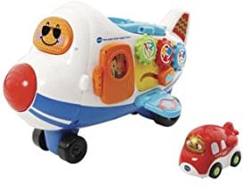 VTech - Tut Tut Bolides, Mon Super Avion Cargo 2 en 1 avec Timon Le P'tit Avion, 2 Voitures Enfant, Jouet Musical et Sonore, Cadeau Fille et Garçon de 1 an à 5 Ans - Contenu en Français