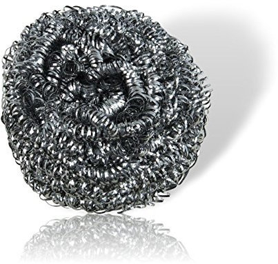 Brheez Stainless Steel Large Scouring Pad Commercial Grade Heavy Duty Steel Wool 100 Grams, removes grease, oil and dirt stains from pots, plates, cups, glassware and bakeware- 12 Pack