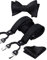 HISDERN Hosenträger Herren und Fliege Set, Y-förmige verstellbare Hosenträger mit 6 starken Clips und Fliege Set