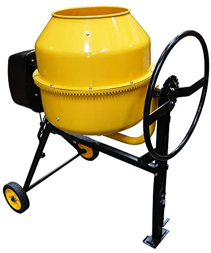Electric Cement Concrete Mixer RocwooD 180 Litre 800W Drum Mortar Plaster Workshop Construction Site Handle Heavy Duty Easy Load Mix Tool Stand Building Tilting