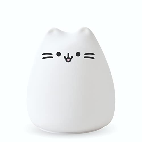 InnoGIO GIOKitty Mini Soft Silicone Night Light for Kids Cat Shape 7 Color Light Sleep Aid & Night Light for Kids Bedroom Accessory