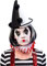 WOOOOZY Hut Pierrot Clown mit Pompons, schwarz-weiß