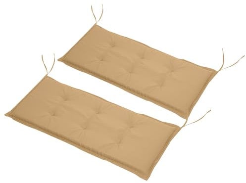 Outsunny Bankauflage, 2er Set, Bankkissen, Sitzkissen für Gartenbank, Polster Polyester Beige 120 x B54 x D5 cm