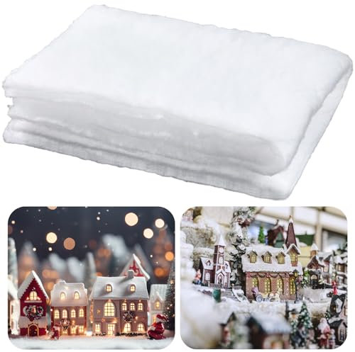 Verdickte Weihnachten Schneedecke Set Weiße Künstliche Schneedecken Weihnachten Dorf Hintergrund Dekorationen für Weihnachten Schmuck (1, 5 x 3.3 Feet)