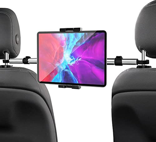 woleyi Car Headrest Tablet Mount, Between BackSeat Tablet Holder, Rear Seat Tablet Stand Cradle for Kids Compatible iPad Pro Air Mini, iPhone, Galaxy Tabs, Switch, More 4-12.9 Cell Phones and Tablets