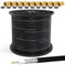 HB-DIGITAL 250m SAT Koaxial Kabel 135dB 8K 4K UHD 4-Fach geschirmt für DVB-S / S2 DVB-C / C2 DVB-T / T2 DAB+ Radio + inkl. 10x vergoldete F-Stecker BK Anlagen - Stahl/Kupfer Innenleiter - Schwarz