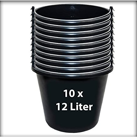 Kieskönig 10 STK. 12 l Baueimer Zementeimer Mörteleimer Eimer mit Henkel Ernteeimer Putzeimer Wassereimer