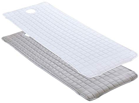 U/D SPA Massageliegen-Bezug für Bett, Frottee, Sofas, Matratzen mit Gesichtsloch, 180 x 60 cm, weiß/grau