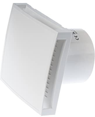 LIRAST Ø 100mm / 4 inch White Bathroom Fan with Timer and Humidity Sensor - Ventilator for Bath Kitchen Toilet - Extractor Fans