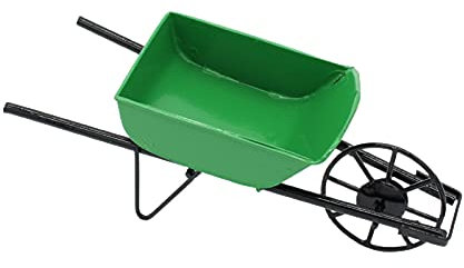 Auleset 1 12 Doll House Miniatures, Christmas Decorations Dollhouse Push Cart High Details Decoration Metal Mini Wheelbarrow Fairy Garden for Scene Props - Green