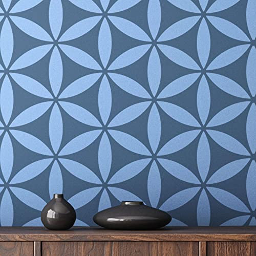 STENCILOGY® / NILE - Pochoir mural XL 58,4 x 96,5 cm, pochoir fleur de vie, grands pochoirs muraux pour peinture, pochoirs pour murs, grand pochoir mural ethnique