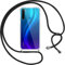 Pnakqil Funda con Cuerda para Xiaomi Redmi Note 8 6.3 Carcasa Transparente Suave TPU Silicona Case con Negro Colgante Cordon Colgar Collar Correa de Cuello Cadena Cordón para Redmi Note 8 Fundas