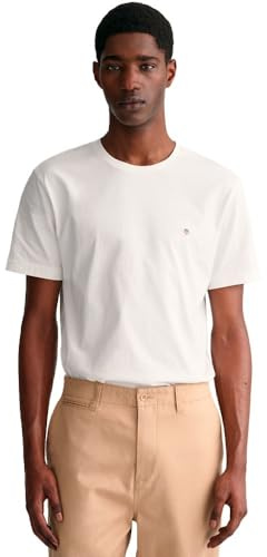 Gant Herren REG Shield SS T-Shirt, White, 5XL