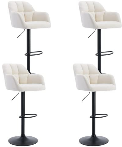 Wahson Barhocker 4er Set, Barstuhl aus Samt, Thekenhocker mit Fußstütze, Barhocker für Hausbar/Küche