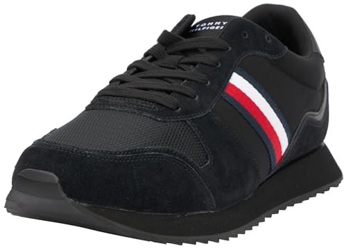 Tommy Hilfiger Herren Runner Sneaker Sportschuhe, Schwarz (Black), 45 EU