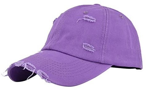 Herren- und Damen-Denim-Retro-Gewaschene und, zerstörte Schirmmütze, einfarbige Baseballkappe Schirmmütze Mit Nackenschutz 51