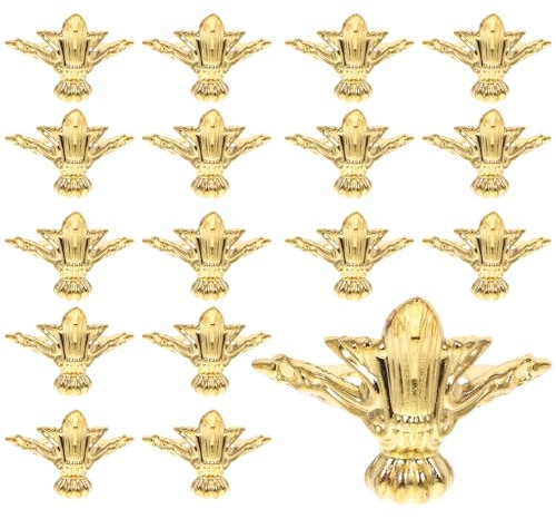 Angoily Decorative Wooden Box Legs 20Pcs Antique Brass Furniture Hardware Bottoms Vintage Jewelry Box Feet for Corner Protection