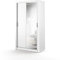 Arti - Armoire Deux Portes avec Miroir, Largeur 120 cm, Coulisse pour Porte coulissante en Aluminium, Penderie en Panneau stratifié - Blanc
