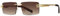 Ggpyyon Retro Randlose Sonnenbrille für Damen Herren Mode Rechteck Sonnenbrille Quadratische Brille(Gold/Farbverlauf Braun)