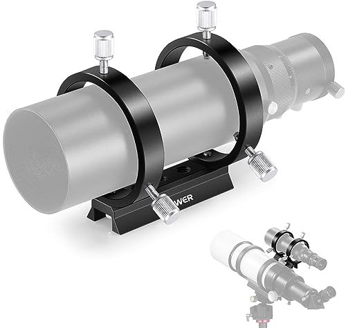 Neewer Adjustable Guiding Scope Ring Set with Dovetail Plate for 43mm-68mm Tube Diameter Finder Scopes or Guiding Scopes, Dual Ring Finder Scope Bracket for with 1/4 M6 M8 Threads, LA-07