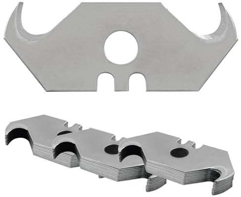 HARSKIYER - 120 Pcs Carbon Steel Utility Hook Blades Curved Blades for Cutting Carpets Wallpaper Roofing Materials with Storage Box