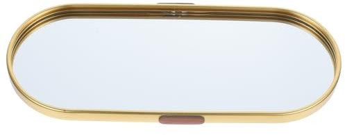 Ciieeo Plateau Miroir Décoratif Doré 30x12 Cm En Verre, Organisateur De Bijoux Multifonction, Plateau à Parfums Vintage Pour Rangement De Maquillage Et Cosmétiques Sur Meuble