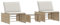 vidaXL Sonnenliege 2 STK., Sonnenbett mit Verstellbarer Rückenlehne, Gartenliege mit dick gepolsterten Kissen, Outdoor Liege Garten Tagesbett, mit Tisch Beige Poly Rattan