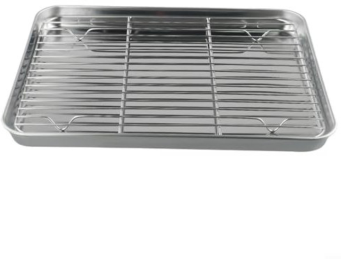 2Pcs Oven Tray Cooling Rack, Stainless Steel Baking Sheet With Wire Rack Set For Baking, Daily Baking And Cooking
