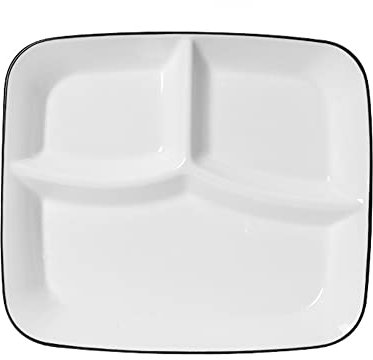 DouYuan Céramique Assiette Controle de Portion, Assiette Dietetique 3 Compartiment Adulte, Assiettes Divisées pour La Perte Poids