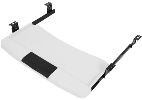 STOBOK Hidden Drawer Keyboard Tray Under Desk Multi-Purpose Storage ABS Stainless Office Keyboard Holder Space Efficient