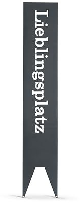 GARDIVO Garten deko Lieblingsplatz schild 115cm Hoch, Gartenstecker, Gartenschild, Gartendekoration, abkantung, Gartendekoration (Anthrazit, Klassish)