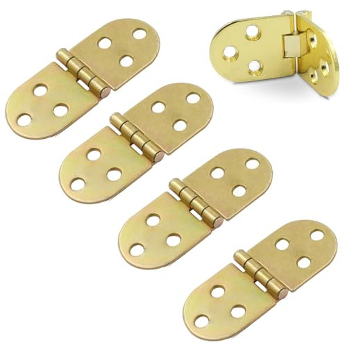 Lot de 4 charnières pliables rondes en acier inoxydable