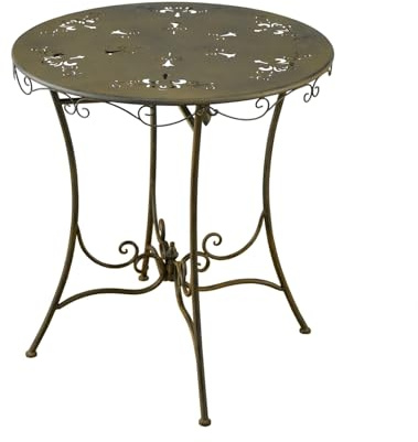 HTI living Runder nostalgischer Metalltisch Lily Gartentisch