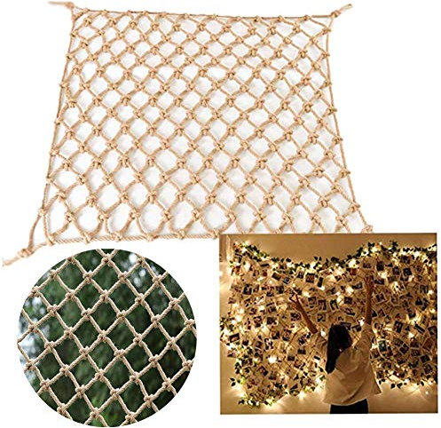 Handmade Retro Wall Hanging Decoration Safety Net for Fishing 6x6m Beige 6mm Decorative Rope Net Fishing Net