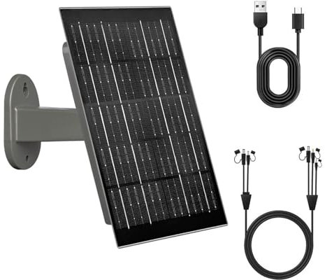 SLODA Trail Cameras Solar Panel,12V/1A 6V/1.5A Kit chargeur de batterie solaire Batterie au lithium rechargeable intégrée IP66 étanche pour caméras de chasse ou Deer Feeder(8W 12000mAh)