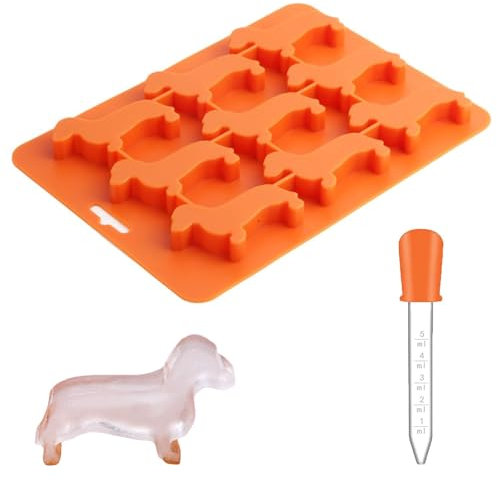Dackel Silikonform, Dackel-Eiswürfelform, Silikonform Lustig für Schokolade Kekse Gelee Kerzen und Seifen Geformt, für Geburtstagen Thanksgiving Weihnachts Bäcken, für Männer und Frauen, Hundeliebhabe
